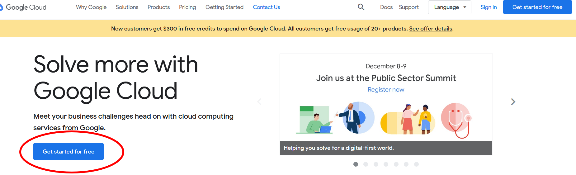 Google Cloud Sign up